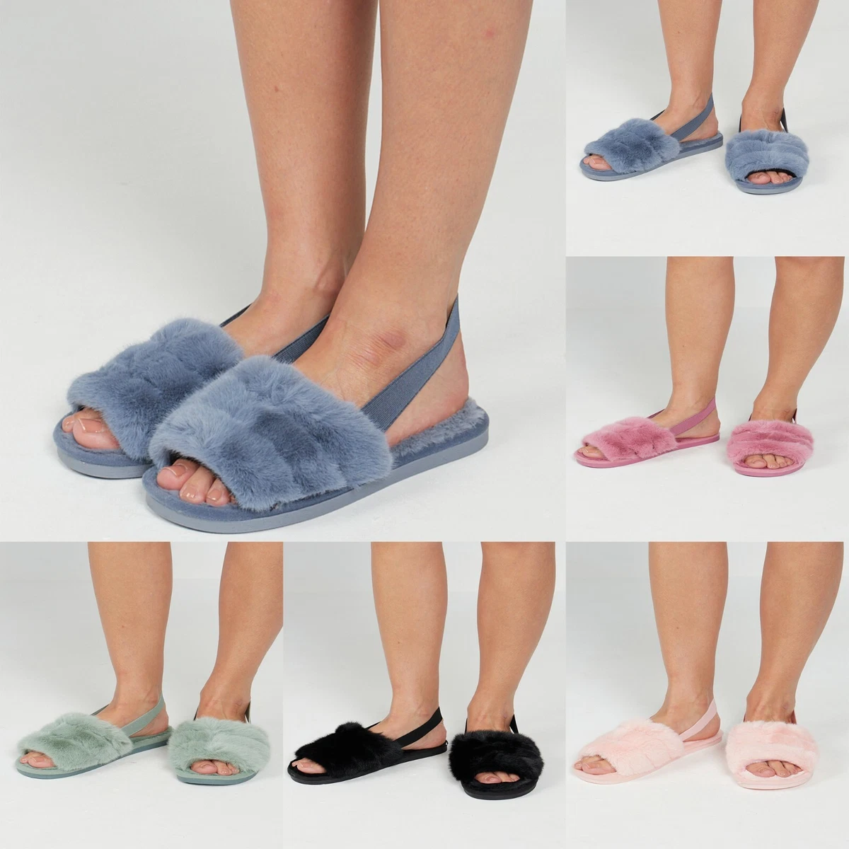 Buy CASSIEY Slippers for Women Fluffy Furry Fur House Slipper Anti-Slip  Indoor Outdoor Slipper- Grey Online at Best Prices in India - JioMart.