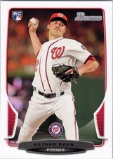 2013 Bowman Draft #3 Nathan Karns RC Washington Nationals
