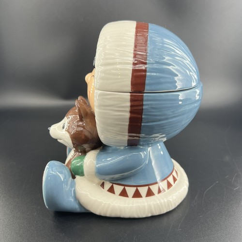 Hallmark Frosty Friends Jar Eskimo Husky Dog Christmas Retired Cookie Candy - Picture 4 of 24