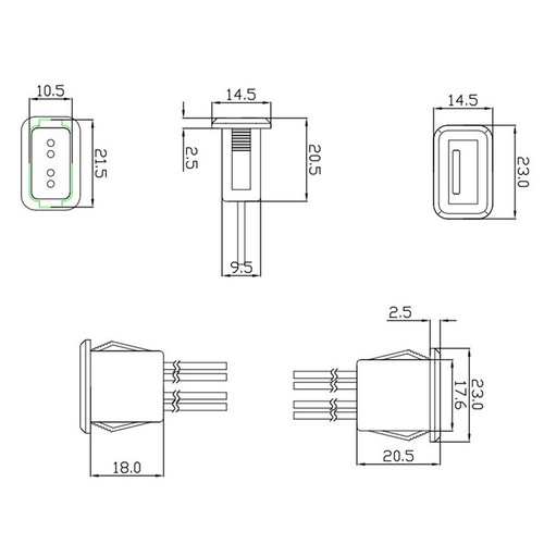 USB2.0 Female Power Jack Charging Port Connector With Cable USB Charger Socke JC - Zdjęcie 10 z 14