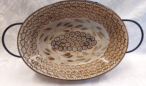 Casseruola ovale Temp-Tations by Tara Old World marrone, coperchio e cestino in ceramica - Foto 5 di 14