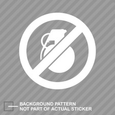 No Grenades Sticker Die Cut Decal