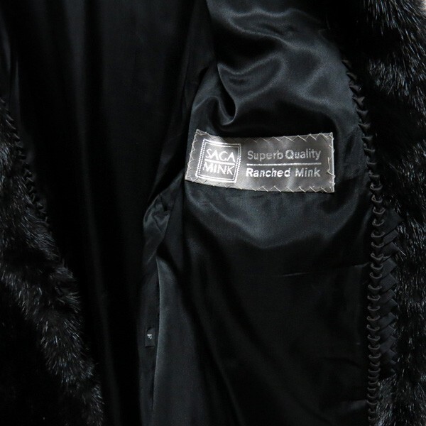 SAGA MINK FULL SKINS Superb Quality Ranched Mink Coat Jacket L