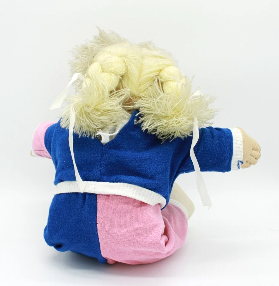Vintage Cabbage Patch Kid Bootleg Mädchen Sommersprossen blaue Augen Puppe - Bild 2 von 4