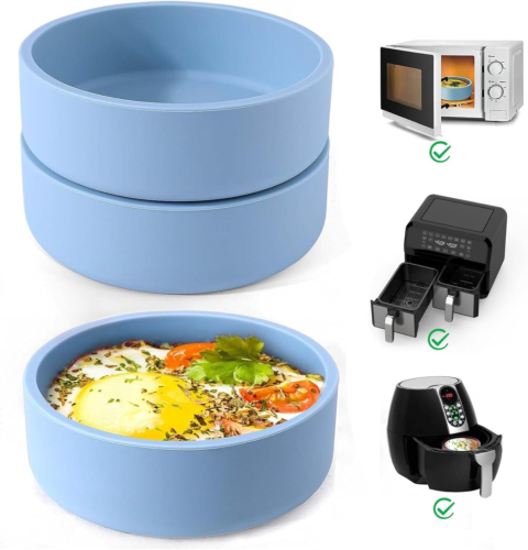 3 Pcs Silicone Air Fryer Egg Mold, Individual Reusable Egg Molds, Microwave Egg