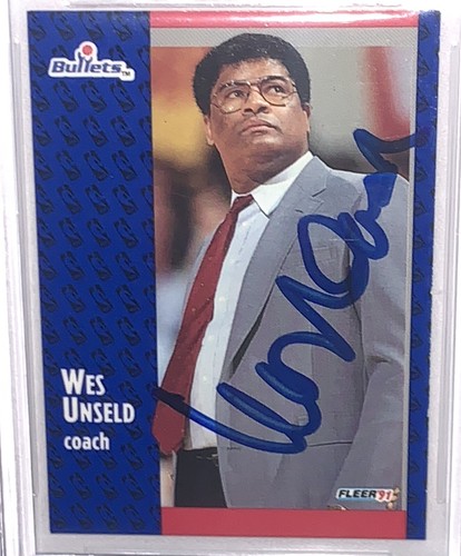 Wes Unseld signed card 1991 Fleer Card Bullets beckett coa slabbed - Picture 2 of 9
