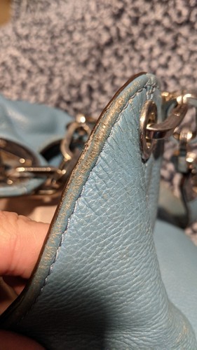 MICHAEL KORS FULTON SHOULDER HANDBAG ROYAL BLUE LEATHER SILVER HARDWARE - Picture 24 of 24