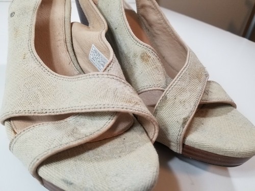 Ugg Women Shoes Beige Platform Pumps Wedges Slingback Strappy Sandals Size 11 - Picture 9 of 11
