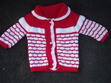 Vintage Infant Red White Sweater Button Front
