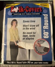 Kwik-Covers White Custom Fit Table Covers 60" Round Table Cover New