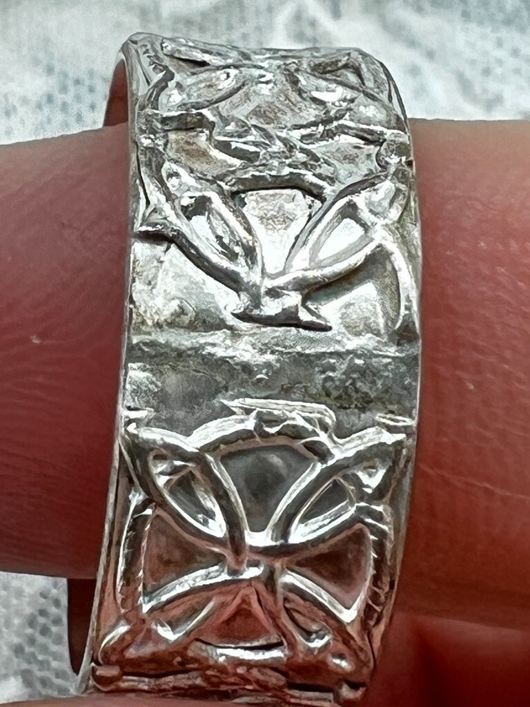 Sterling Silver Handcrafted Artisan Ring Size 8.5" - image 6