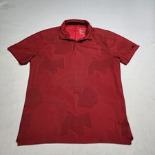 Nike Dri Fit Tiger Woods Camo Jacquard Golf Red Polo CT3801 Mens Medium