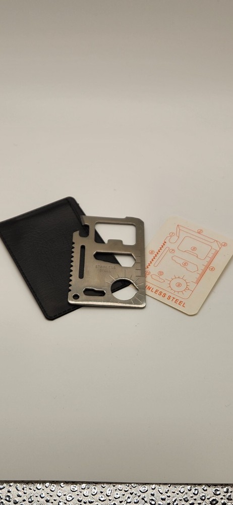 Ultra-thin 11-in-1 survival credit card multi-tool pocket knife wallet