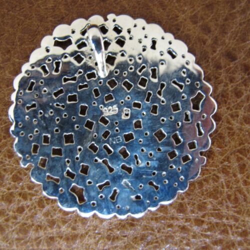 Nicky Butler NB Sterling Silver Two Tone Round Disc Mosaic Pendant 11.4g C674 - Picture 4 of 6