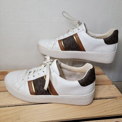MICHAEL KORS MKロゴスニーカー ベージュ/ホワイト Michael Michael Kors Tennis Shoes White & Brown - Size 9M | eBay