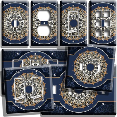 ORNATE MANDALA BALANCE SERENITY LIGHT SWITCH OUTLET WALL PLATES YOGA ROOM DECOR
