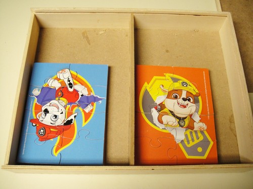 8 Paw Patrol Puzzle 8 Teile jeweils in Holzbox mit Schiebetablett - Bild 5 von 7
