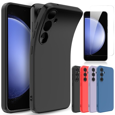 For Samsung Galaxy S23 FE S22 Ultra Liquid Silicone Case Cover/Screen Protector
