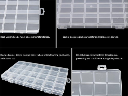 4Packs 28 Grids Bead Organizer Plastic Organizer Box with Fixed Dividers-Jewelry - Picture 5 of 8