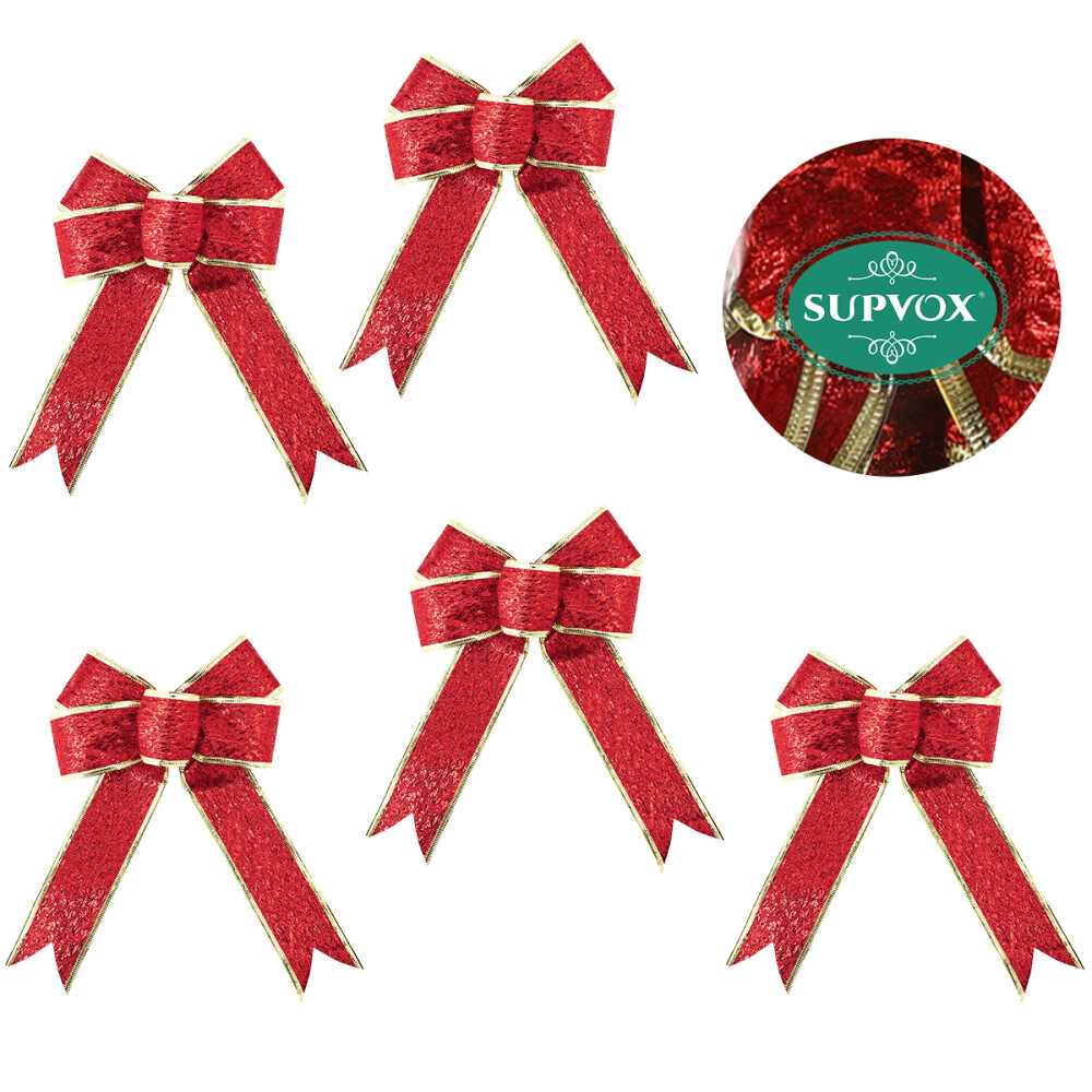 5PCS Gift Wrapping Bows Christmas Party Decorations Christmas Tree