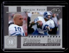1999 Leaf Certified Fabric of the Game Charlie Batch 0368/1000 Detroit Lions