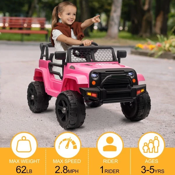 LEADZM Dual Drive 12V 4.5A.h with 2.4G Remote Control Jeep Pink LEADZM Dual Drive 12V 4.5A.h with 2.4G Remote Control Jeep Pink