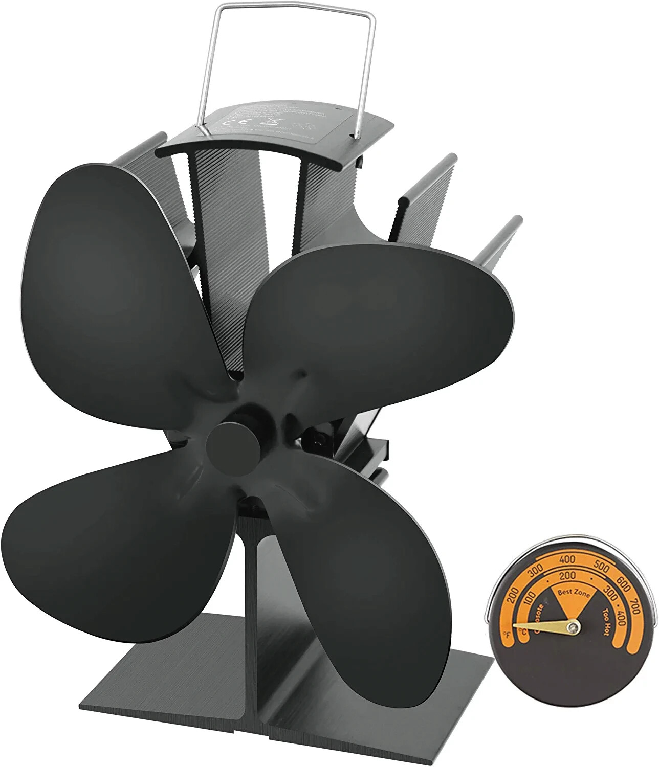Heat Powered Wood Stove Fan with 4-Blade, Quiet Fireplace Wood Burning  Eco-Frien | eBay