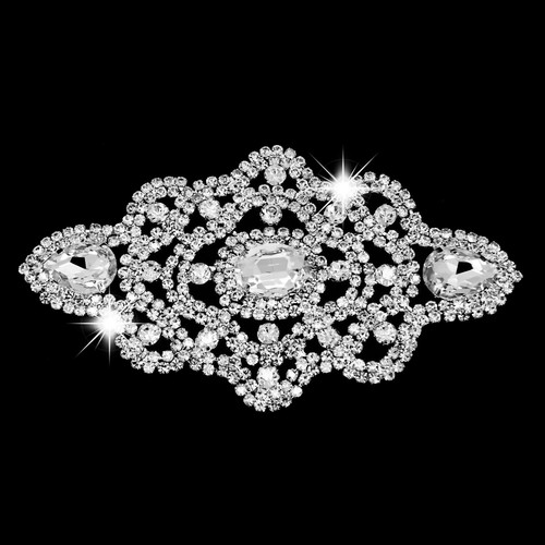 Rhinestone Diamante Motif Sew On Applique For Wedding Bridal Prom Gown & Dresses - Picture 55 of 102