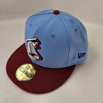 Lehigh Valley Iron Pigs Powder Blue. 59FIFTY Fitted Hat 7 1/8