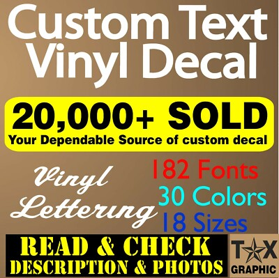 #ad Custom Decal Vinyl Lettering Personalized Business Sign Text Name Window Car $52.95