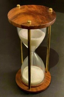 Sanduhr Messing & Holz Sand Timer 6'' Maritim Dekor Geschenk | Vintage Sanduhr
