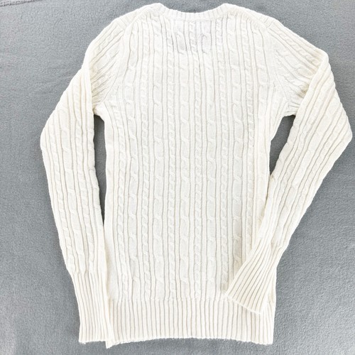 Old Navy Button Down Cream White Long Sleeve Cable Knit Sweater Womens XS - Picture 4 of 4