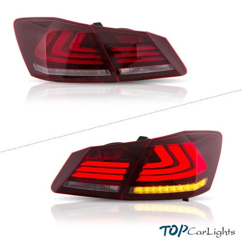 Luces traseras LED VLAND rojas para Honda Accord 2013-2015 sedán de 4 puertas - Imagen 7 de 12
