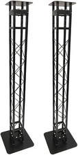 (2) Black 7.2 ft DJ Lighting Truss Light Weight Dual Totem System Trussing Tower