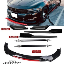 Front Rear Bumper Lip Spoiler Splitter For Dodge Charger Side Skirt Body Kit
