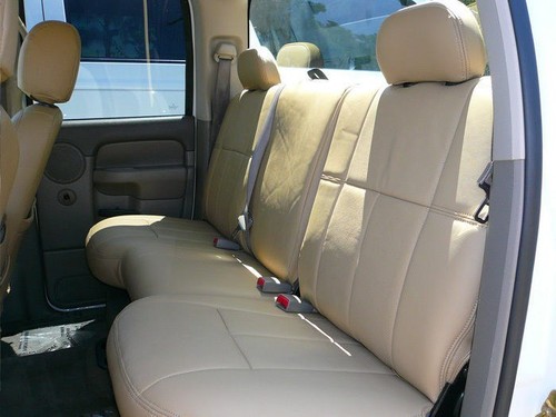 Fundas de asiento de cuero de ajuste personalizado Clazzio para camionetas Dodge Ram - fila delantera y trasera - Imagen 7 de 8
