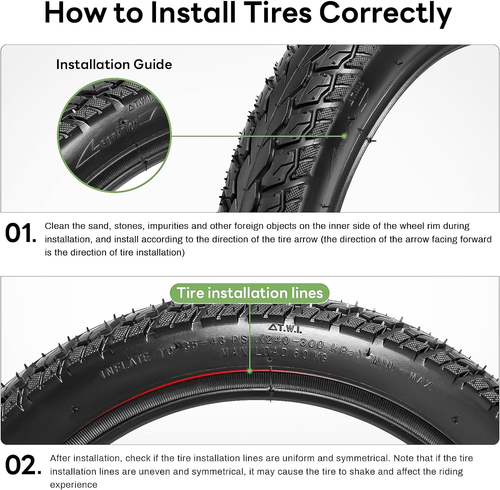 Heavy-Duty 14 X 2.125 Tire and Tube Set 57-254 Electric Scooter Tire Tube with A - Picture 5 of 12