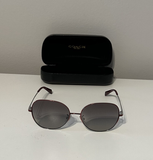 Coach Women\'s HC7108 934111 Burgundy/Silver Round Sunglasses 57mm With Case Coach Women main image 3