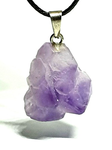 Raw Amethyst Crystal Necklace Pendant Freeform Natural Small Gemstone Spiritual - Picture 10 of 15