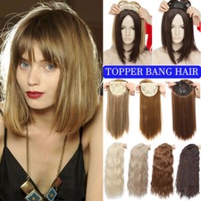 Natural Hair Topper Corn With Bangs Clip In Full Head Hair Extensions for Human