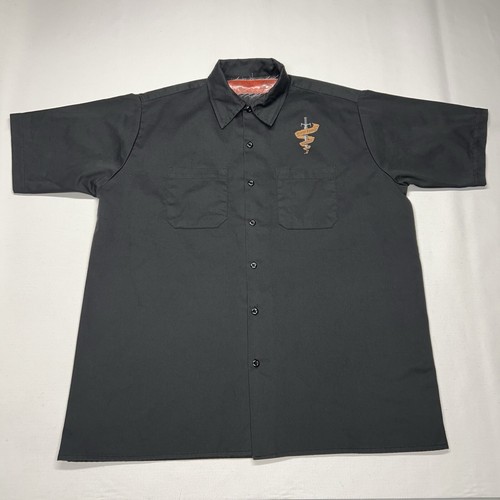 VTG Orange County Choppers Button Shirt Mens XL Black Mechanic Work Motorcycle - Picture 2 of 13