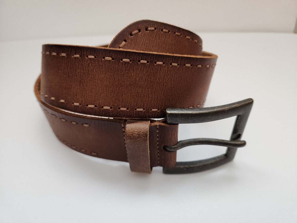 Fossil Vintage Brown Braided Leather Belt Size 34 Brass Buckle LNWT NWOT FOSSIL Genuine Brown Braided Leather | Mercari main image 2