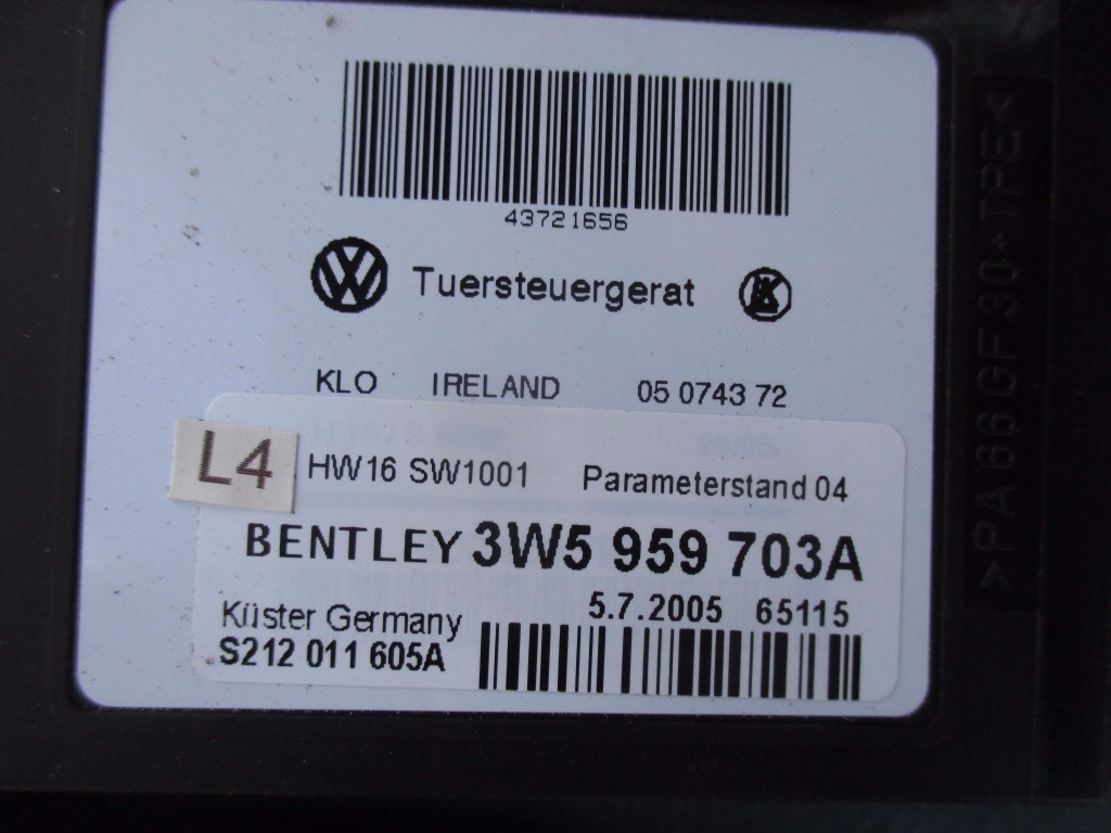 Bentley Flying Spur left rear door window lift regulator motor tested 