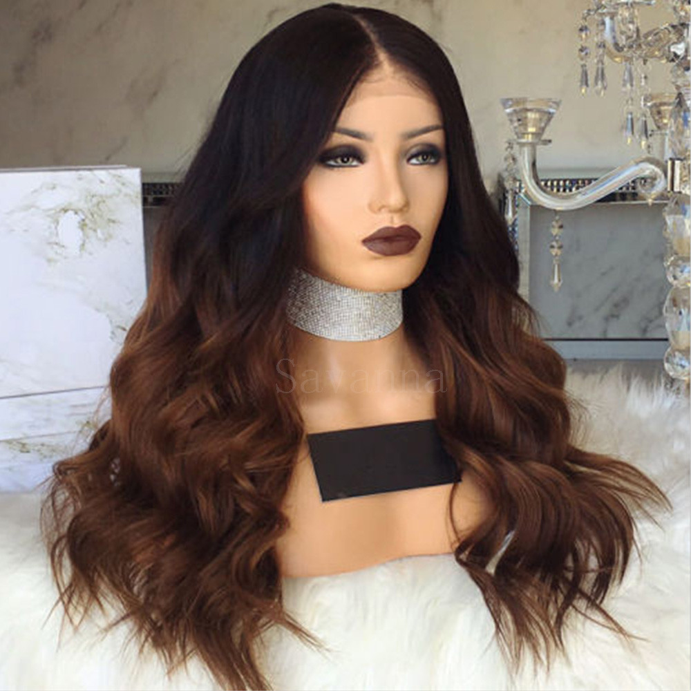 Ombre #1B/30 Brazilian Wave Full Lace Wig Front Lace Human  display picture 1