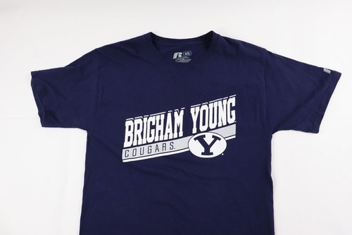 Camiseta universitaria Russell para hombre adulto mediana (M) 38-40 azul Brigham Young Cougars - Imagen 5 de 11