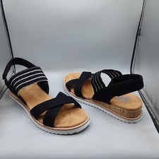 Bobs From Skechers Desert Kiss Shore Enough Sandals Women's 8M Black A23
