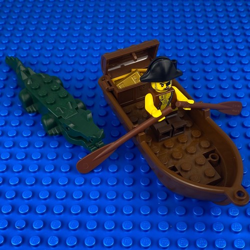 Lego Piraten Minifiguren Konvolut mit Alligator Boot Ruder Schatztruhe 5 Goldbarren - Bild 4 von 6