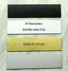 Namensschild, Klingelschild Türschild SELBSTKLEBEND 70x20 mm mit Gravur