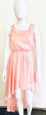 FOREVER 21 Womens 2-Pc Sheer Hi-Low Dress - Adjustable Straps - Coral - Size S