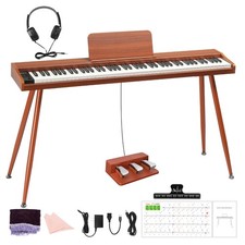 88 Key Digital Piano Keyboard Semi-Weighted Electric Piano With Triple Pedals